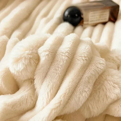 Plush Bunny Soft Blanket Extra Warm Coral Fleece