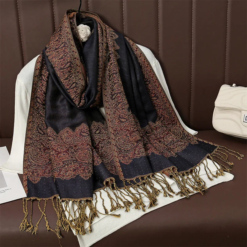 Soft Women's Cashmere Scarf Luxury Warm Print