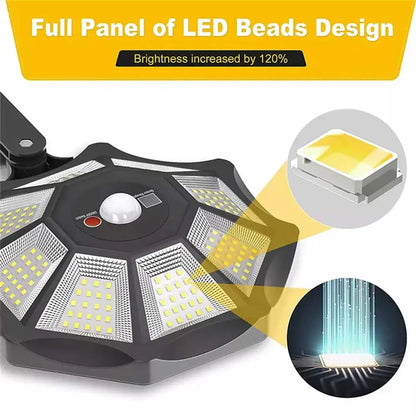 Bright Solar Powered Outdoor Security Light with Motion Sensor