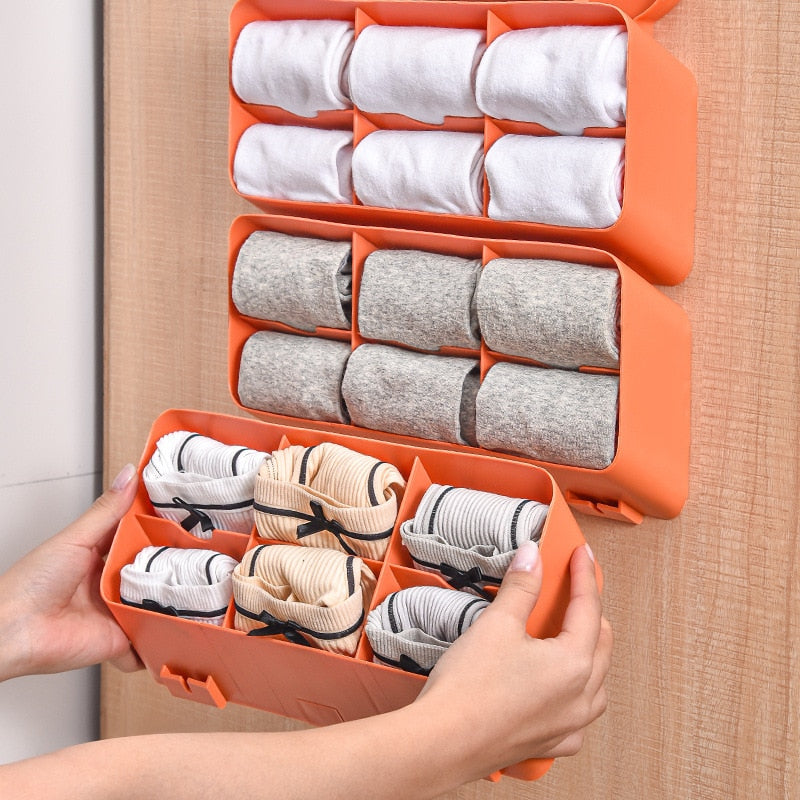 Easy Stick Fabric Storage Wall Shelf