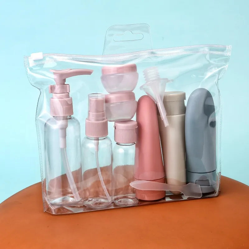 Portable 11pc Travel Size Toiletry Bottle Set - Fesara