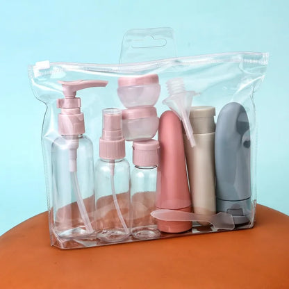 Portable 11pc Travel Size Toiletry Bottle Set - Fesara