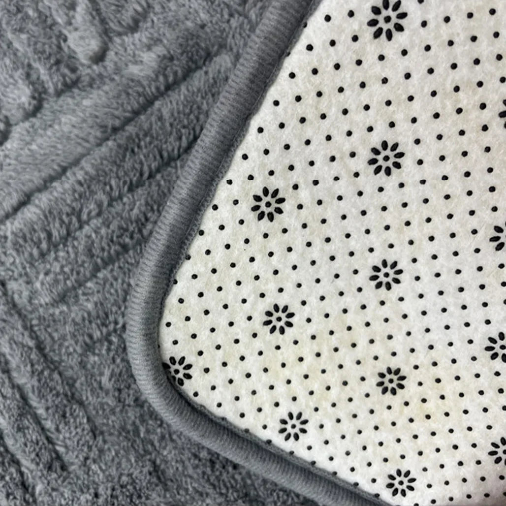 Plush Striped Anti-Slip Bathroom Mat with Gentle Absorbency - Fesara