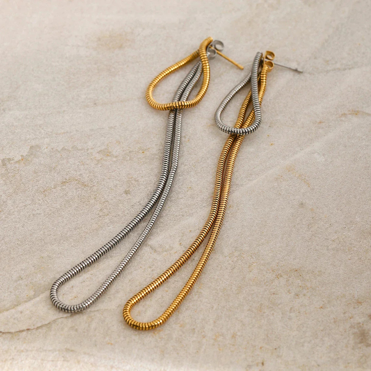 Elegant Drop Tassel Stud Earrings