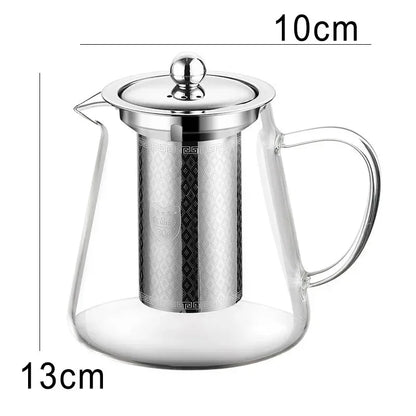 Large Heatproof Glass Teapot with Stainless Steel Infuser