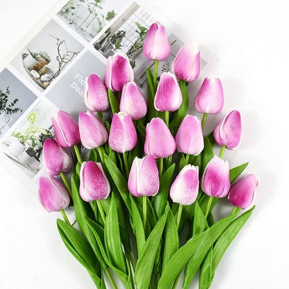 Beautiful Fake Tulip Arrangement with Realistic Petals