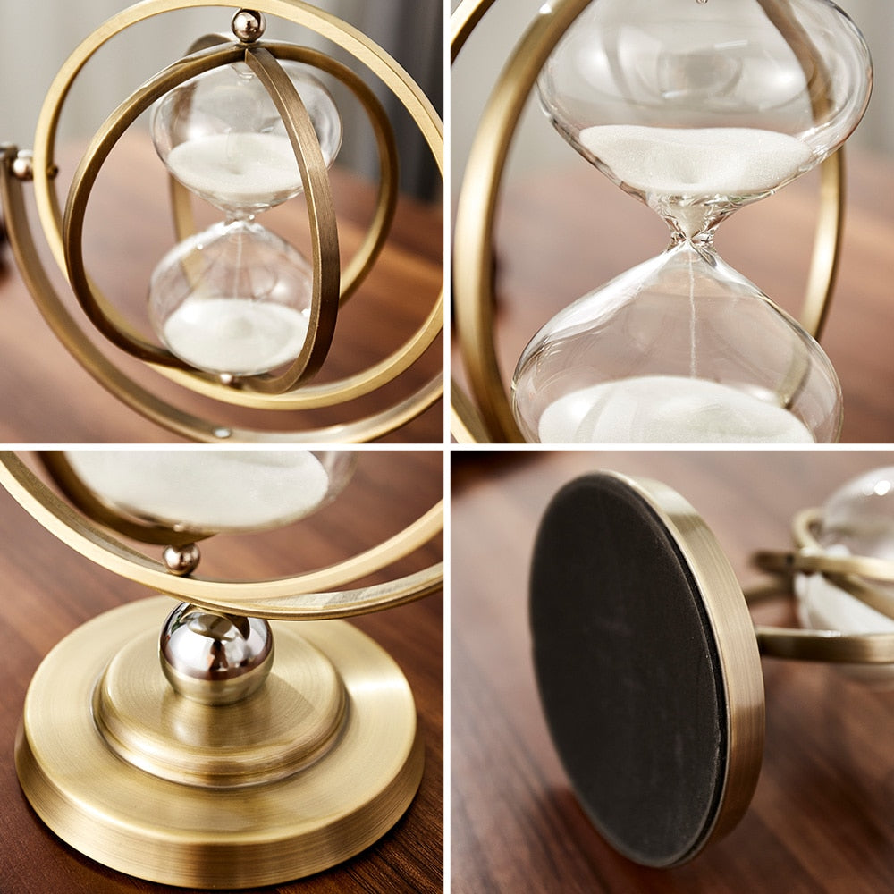 Elegant Metal Hourglass Desk Decoration