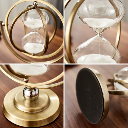 Elegant Metal Hourglass Desk Decoration