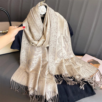 Soft Women's Cashmere Scarf Luxury Warm Print