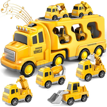 Fun Music Toy Car Carrier with Small Vehicles