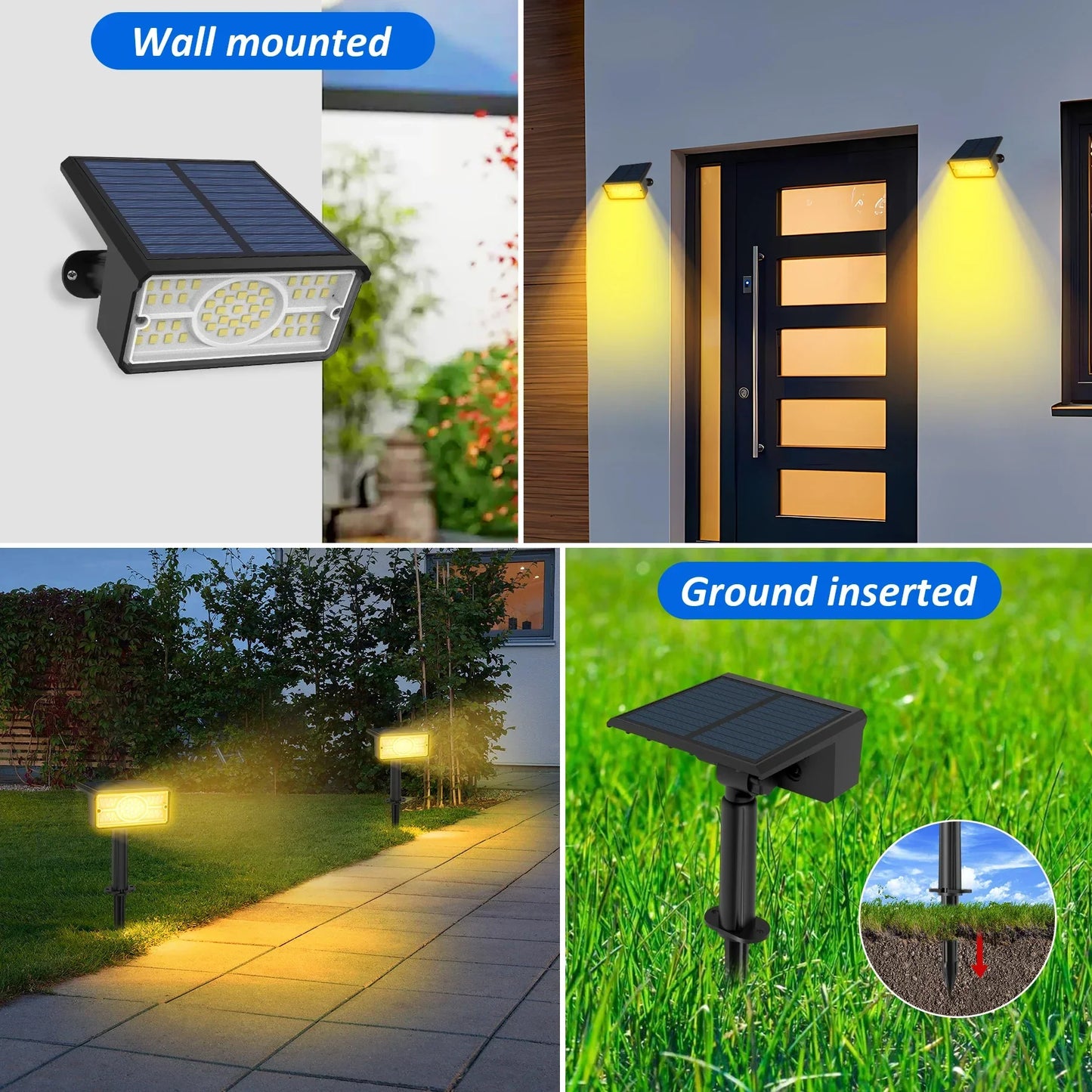Bright Solar Powered Spotlight with 49 LEDs