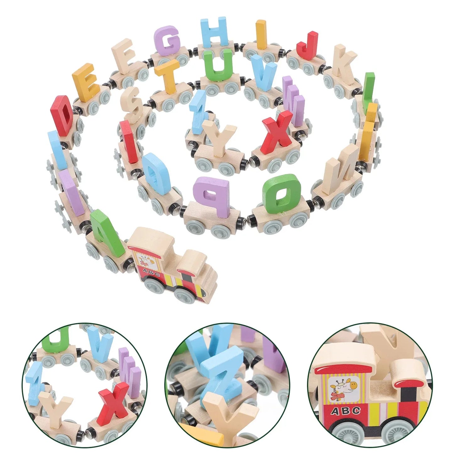 Wooden Educational Toy Train Set