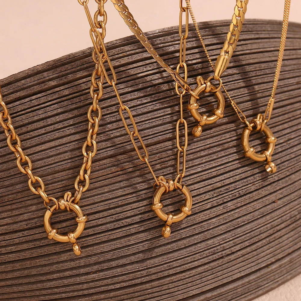 Luxury Gold Anchor Bar Necklace Chain