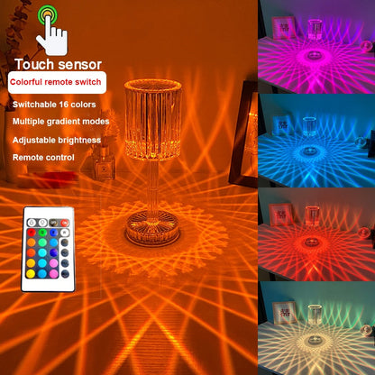 Luxury Crystal Glass Bedside Table Lamp - Fesara