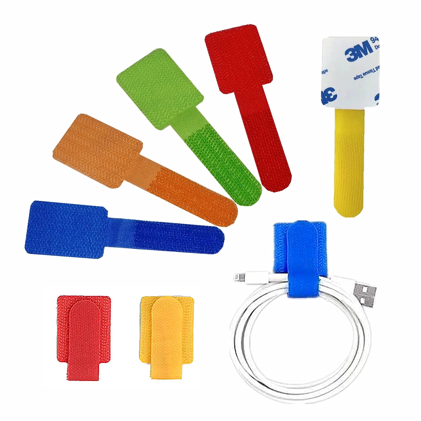 Sticky Cord Management Cable Tie Set
