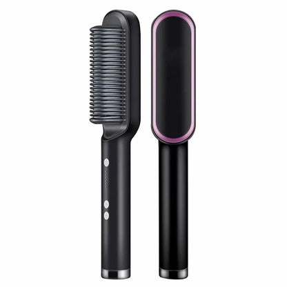 Stylish 2-in-1 Hair Straightener Curling Iron Brush