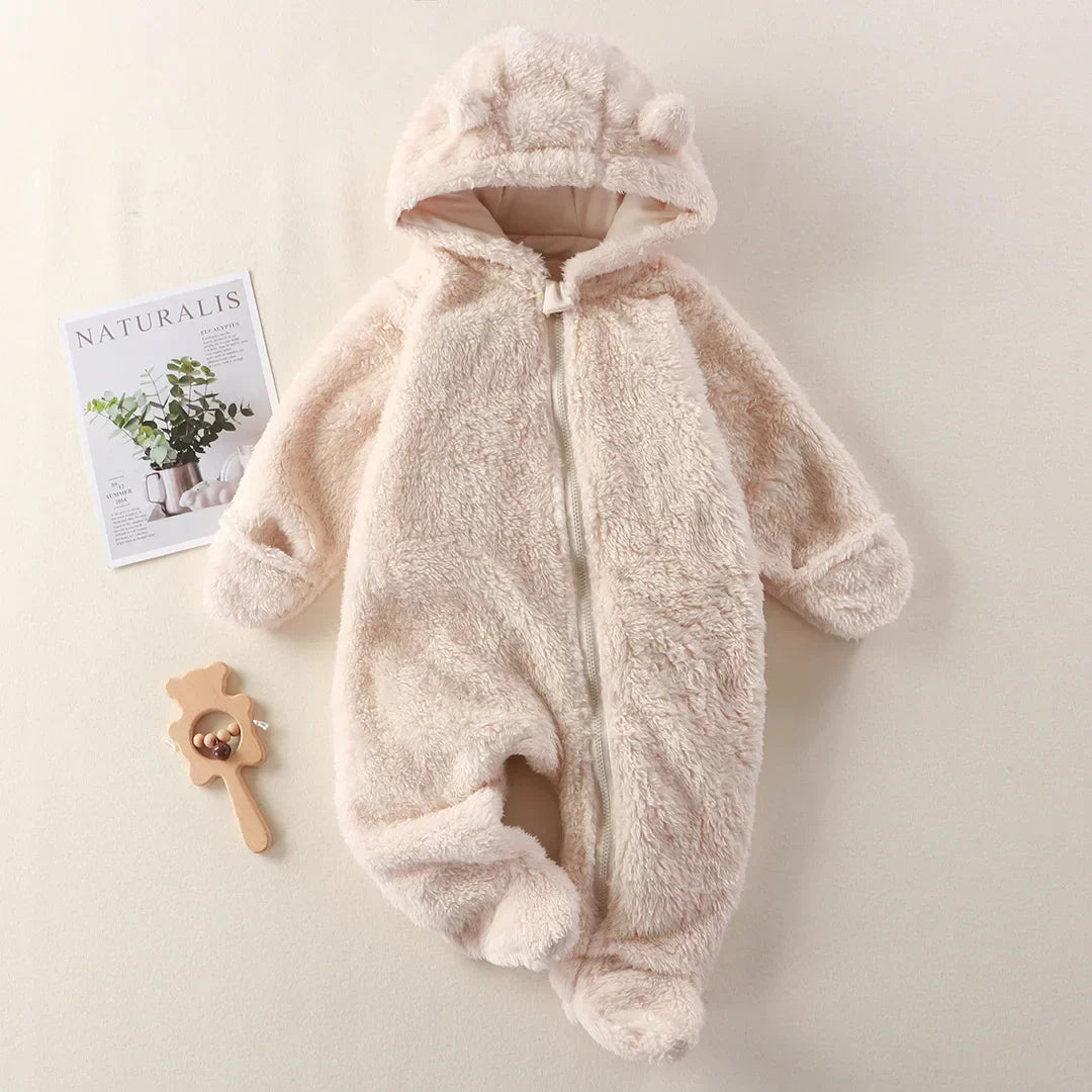 Warm Baby Jumpsuit with Hooded Design