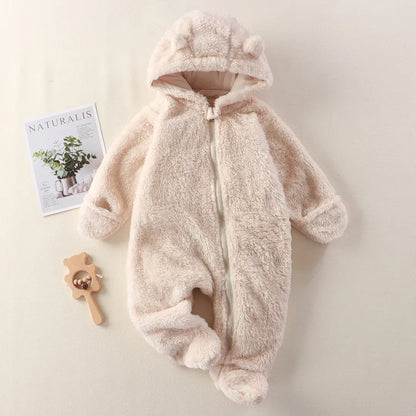 Warm Baby Jumpsuit with Hooded Design