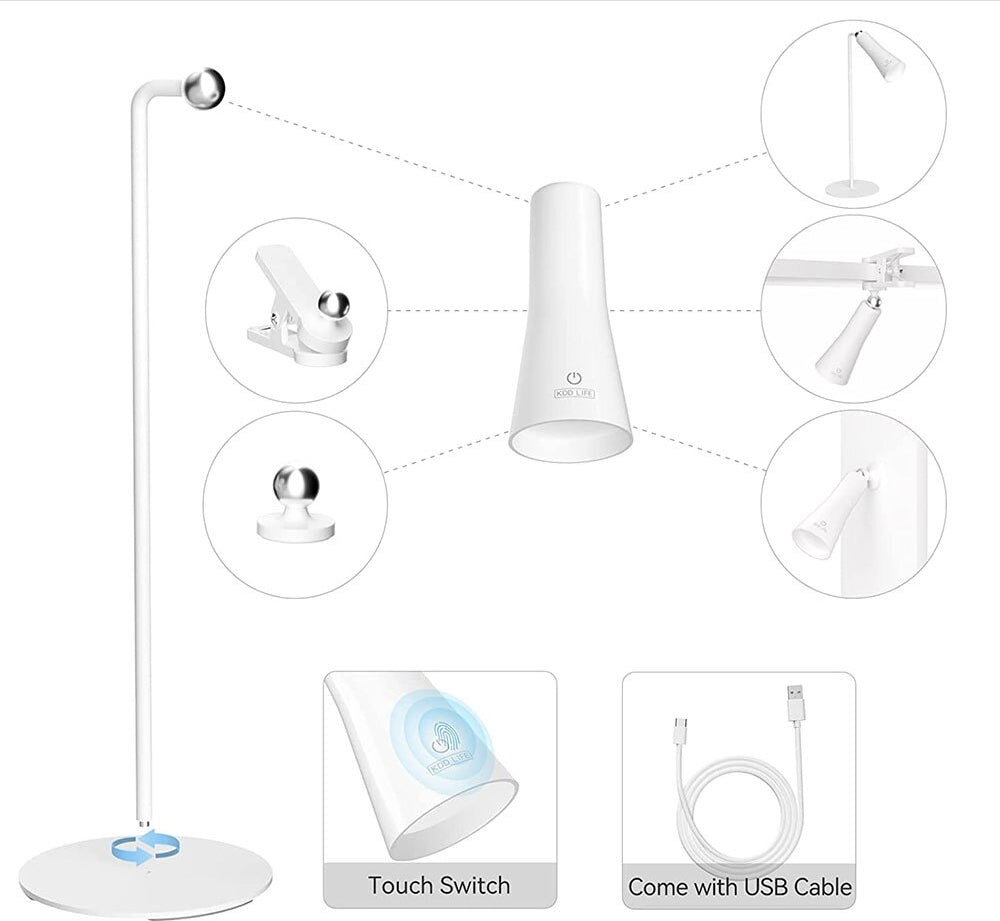 Bright Adjustable Rechargeable Desk Lamp