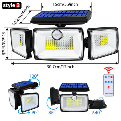 Bright Solar Powered Motion Spotlight 2200 Lumens