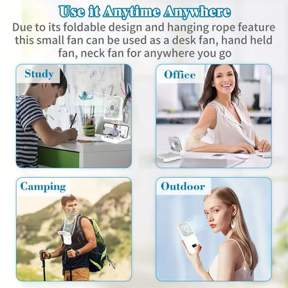 Portable Rechargeable 4-Speed Mini Desk Fan