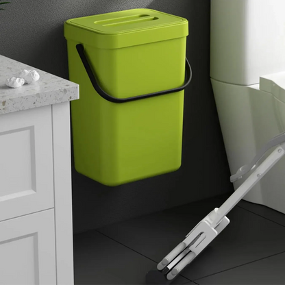 Small Space Saving Hanging Trash Can with Lid