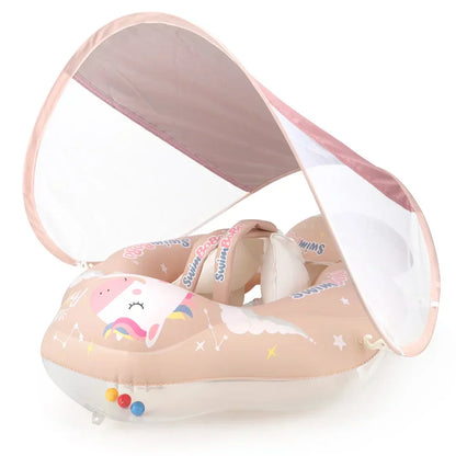 Baby Pool Float with UV Sun Shade & Safety Support