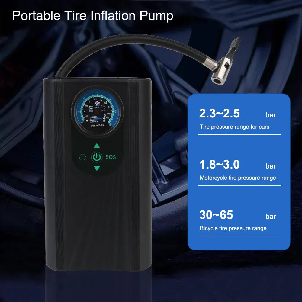 Compact 12V Air Compressor Pump for Car & Bike