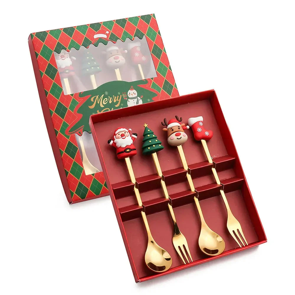 Holiday Christmas Spoon Set for Festive Tables