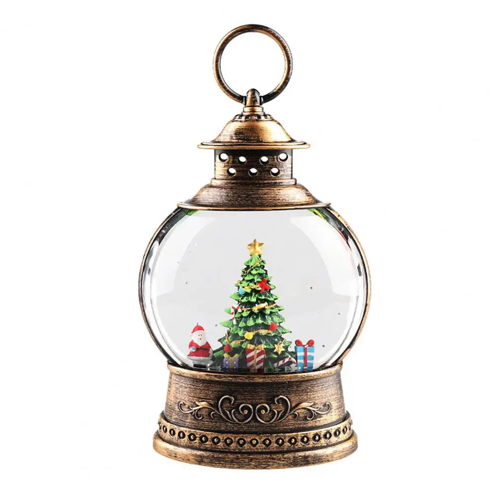 Traditional Christmas Snow Globe Lamp with LED Lights
