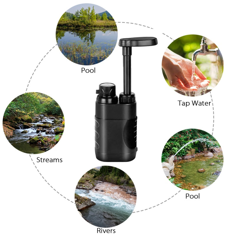 Portable Water Purifier Camping Survival Kit
