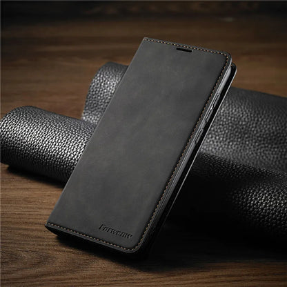Strong Leather iPhone Case with Magnetic Closure
