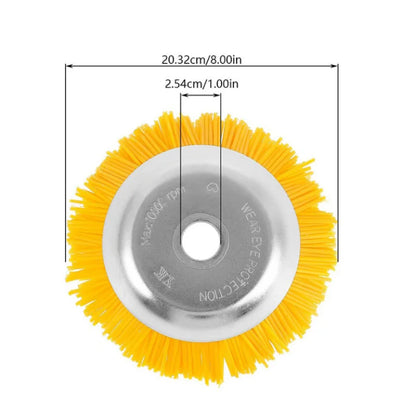 Heavy Duty 8-Inch Weed Trimmer Wheel with Nylon Bristles