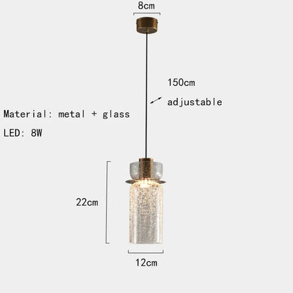 Unique Glass Drop Pendant Light with Cracked Design