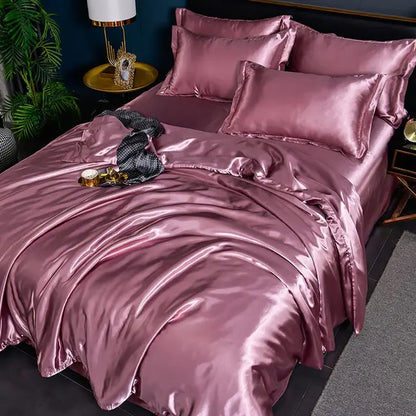 Soft Satin Bedding Duvet Cover Set