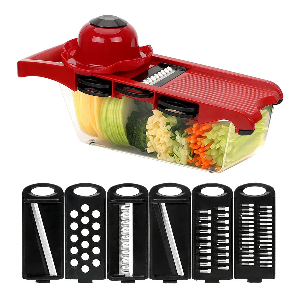 Easy Cut 9-Piece Veggie Chopper Set with Safety Guard - Fesara