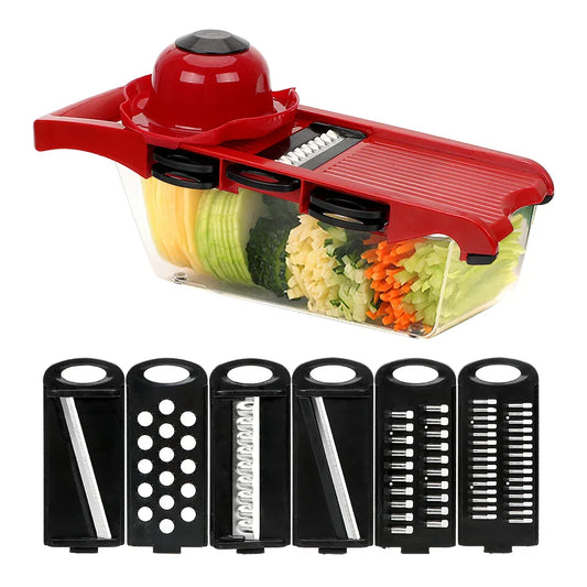 Easy Cut 9-Piece Veggie Chopper Set with Safety Guard - Fesara