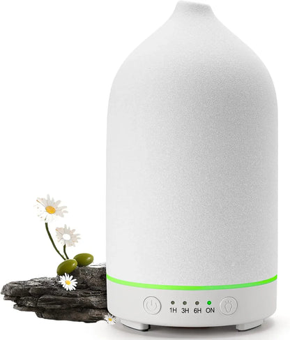 Ceramic Essential Oil Diffuser with Colorful LED Light