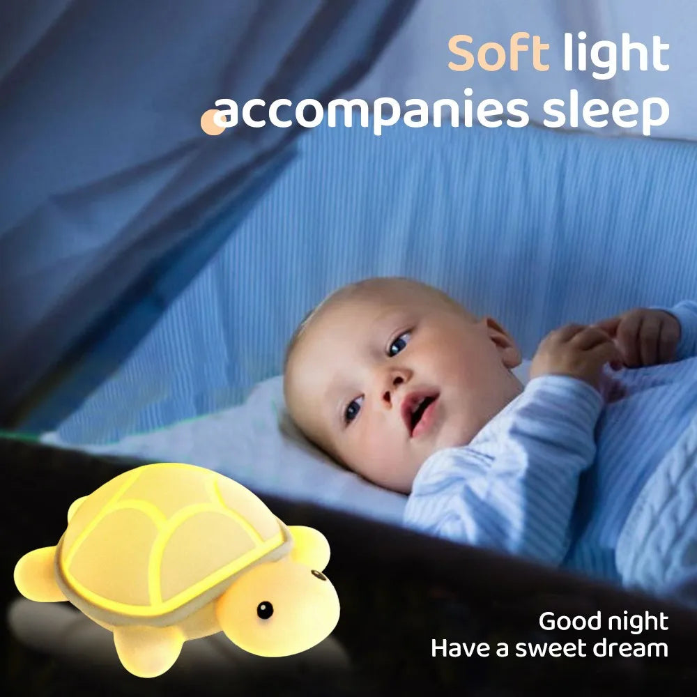 Colorful Turtle LED Nightlight Soft USB Rechargeable