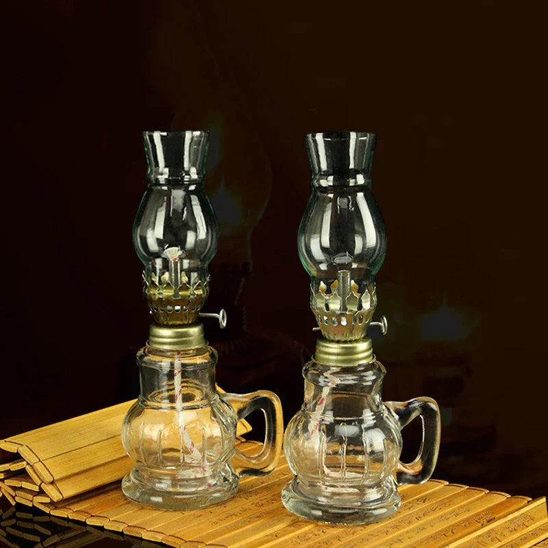 Rustic Antique Oil Table Lamp