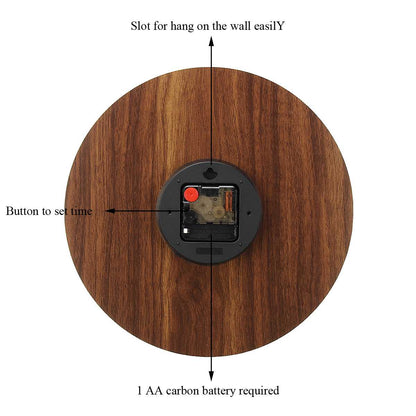Rustic Wooden Glow Quiet Wall Clock