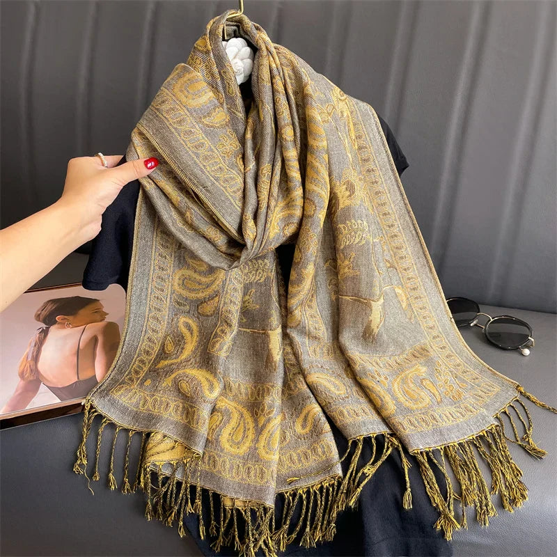 Soft Women's Cashmere Scarf Luxury Warm Print