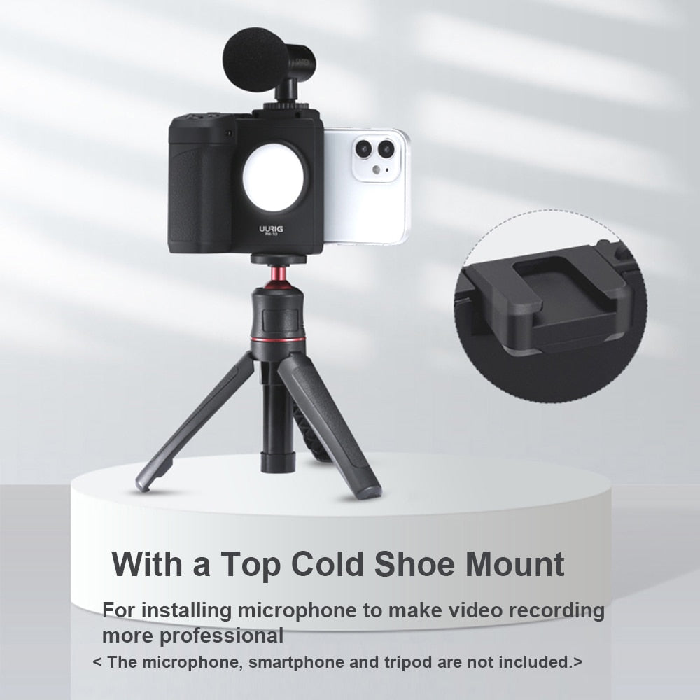 Compact LED Phone Gimbal Stabilizer Mount