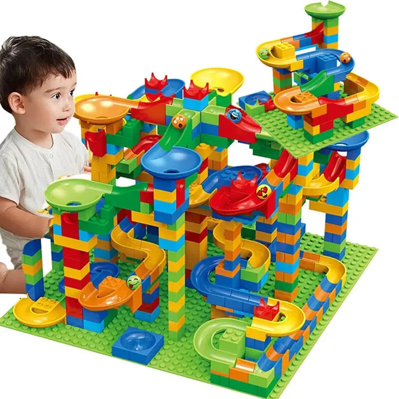 Colorful Marble Run Building Blocks Set