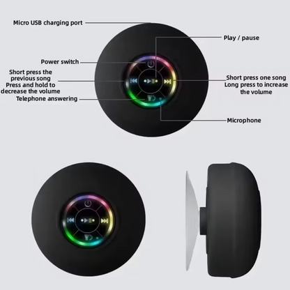 Waterproof Bluetooth Speaker with Colorful LED Lights