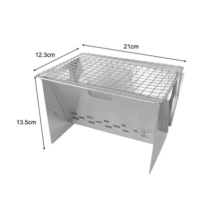 Compact Outdoor Stainless Steel Folding BBQ Grill