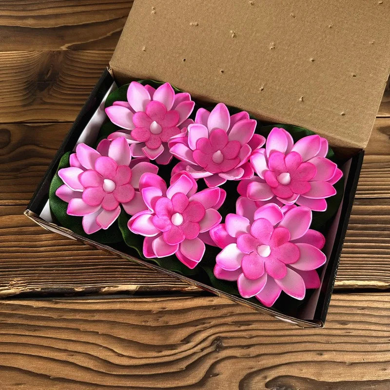 Floating Flower Pool Lamp with LED Sensor Light