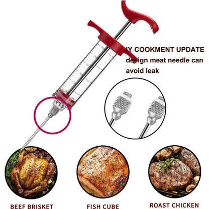Easy Meat Injector for BBQ with Stainless Steel Needles