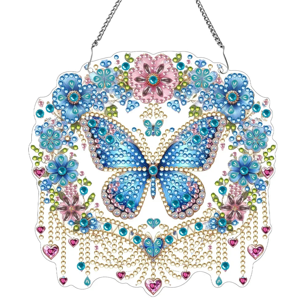Colorful Crystal Butterfly Decor Pendant