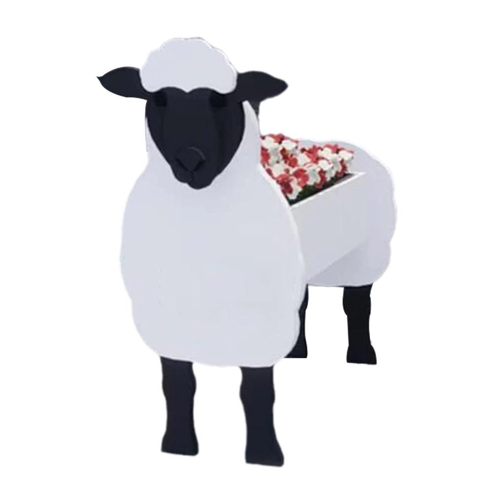 Charming Farm Animal Planter for Pets - Durable PVC Garden Decor, Weather Resistant, 34cm x 24cm-4